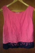 Womens Pride&amp; Joy Size 16 Sleeveless Pink Top Black &amp; Floral Bottom - $12.99
