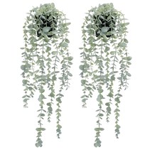 2Pcs Artificial Hanging Eucalyptus Plants For Shelf, Fake Potted Plant Faux Droo - £24.77 GBP