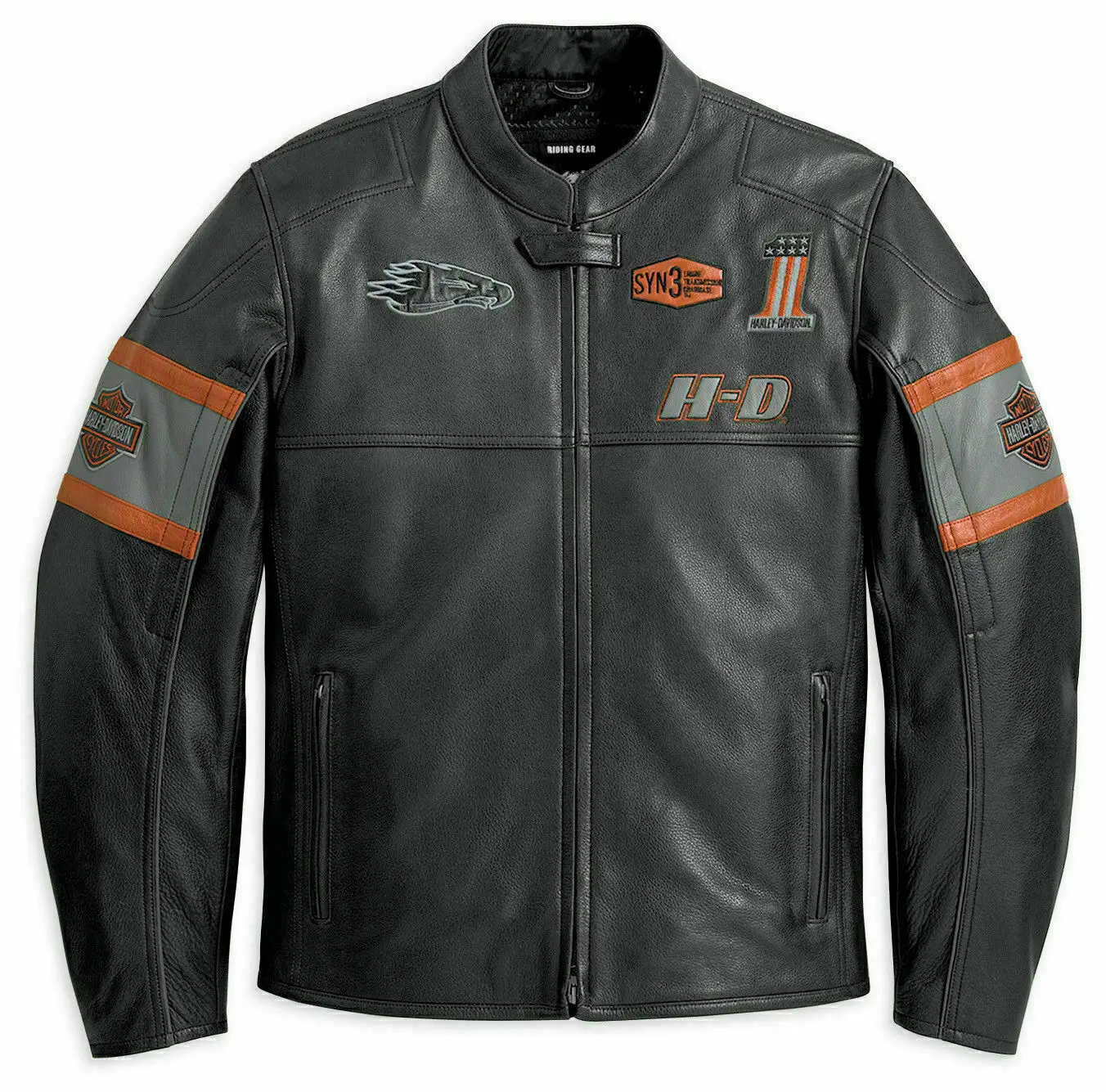 Harley Davidson Men’s HD Screaming Eagle Black Motorcycle Leather Jacket