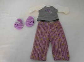 American Girl Doll McKenna pajamas Slippers Top and Bottom - £20.57 GBP