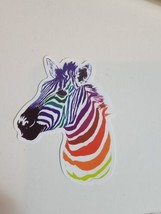 LGBTQ Pride Rainbow Sticker Decal Multi Color Zebra Head - $8.52