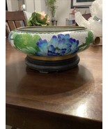 Vintage Jingfa Cloisonne Low Bowl With Floral Design 8”Diameter W Stand - $1,222.62 MXN