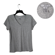 Deb Women’s Gray V-Neck T-Shirt Size 2X Short Sleeve Soft Tee - $11.47
