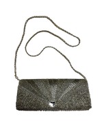 Bijoux Terner Silver Beaded Evening Bag – Rhinestone Accent, Beaded Chain Strap, - $18.00