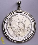 2002 British Virgin Island Dollar in Bezel Commemorative September 11, 2... - $79.15 CAD