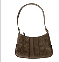 Liz Claiborne Small Shoulder Hand Bag Y2K Faux Leather Etched Roses NWOT - $17.81