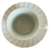 BEAUTIFUL PORCELAIN DECORATIVE CUP AND SAUCER WITH GOLD PLATED TRIM - £11.85 GBP