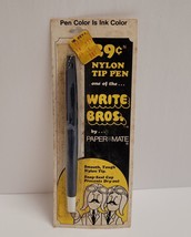 Vintage 1972 Write Bros. by Paper Mate Ball Pen NEW OLD STOCK Black Gillette - $19.79