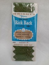 Vintage Wright&#39;s Rick Rack 100% Cotton Sewing Trim 3 Yards ~ Avocado 43 - $6.88