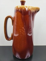 Hull Brown Drip Coffee Pot Lid Vintage 11.25&quot; Teapot Pitcher Glazed Pott... - £34.15 GBP