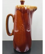 Hull Brown Drip Coffee Pot Lid Vintage 11.25&quot; Teapot Pitcher Glazed Pott... - £34.00 GBP
