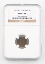 1900-A Grèce Crête Lepton NGC Ms 64 Bn - $439.63