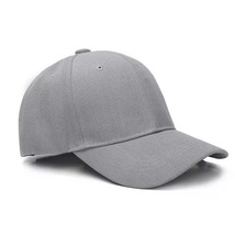 Unisex Plain Baseball Cap Solid Color Hat Adjustable Wool Hook &amp; Loop Gray - $9.90