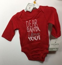 NWT CARTER&#39;S Red Bodysuit NEWBORN BABY Dear Santa I Love You - $13.58
