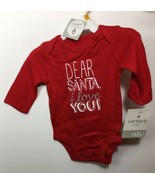 NWT CARTER&#39;S Red Bodysuit NEWBORN BABY Dear Santa I Love You - £10.79 GBP