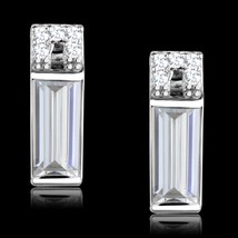 7x3mm Baguette Cut Simulated Diamond Stud 925 Sterling Silver Dainty Earrings - £57.96 GBP