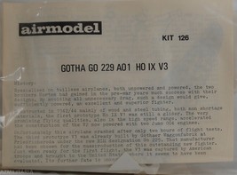 Airmodel Kit 1/72 Gotha 229 A0 1 H0 IX V3 Kit 126 - £17.89 GBP