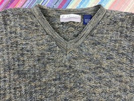 Vintage 90s Sweater Earthtone Knit Textured Crewneck Fieldmaster Sz XL USA - $34.64