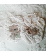 2 Arctic Circle Quilted Baby Bear Boy Girl Stamped Cross Stitch Kit Bibs... - $363.95 MXN
