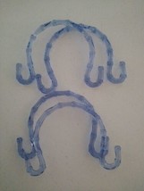 2 Dritz Bag Boutique ~ 5 1/4&quot; X 5 3/8&quot; Faux Clear Blue Bamboo Purse Handles - $21.77