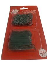 Small Green Christmas Ornament Hooks Tree Hangers Metal 200 Ct Christmas... - $4.35