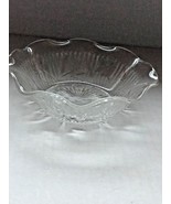 Iris &amp; Herringbone Crystal Vintage 5&quot; Ruffled Nut Bowl Mint - $7.49