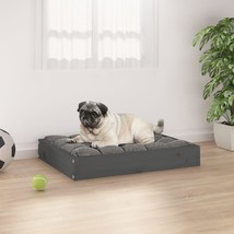 Dog Bed Grey 61.5x49x9 cm Solid Wood Pine - £18.81 GBP