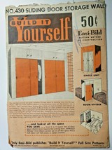 1953 Build it Yourself Sliding Door Storage Wall No.430 Patterns S54 - $12.99