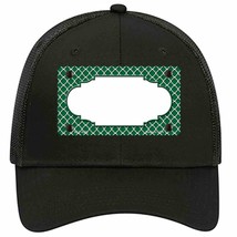 Green White Quatrefoil Center Scallop Novelty Black Mesh License Plate Hat - £23.16 GBP