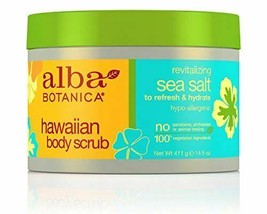 NEW Alba Botanica Revitalizing Sea Salt Hawaiian Body Scrub 14.5 Oz - £18.21 GBP