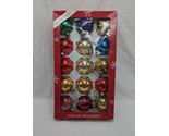 Set Of (15) Vintage Target 2004 Round Glass Ornaments Red Gold Blue Gree... - £38.94 GBP