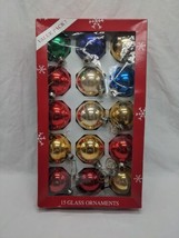 Set Of (15) Vintage Target 2004 Round Glass Ornaments Red Gold Blue Green 2 1/2&quot; - £38.87 GBP