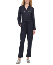 New Donna Karan Dkny Navy Blue Drawstring Waist Jumpsuit Size 16 $129 - £61.66 GBP