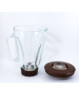 Hamilton Beach Blender Glass Jar w Lid &amp; Bottom 5 Cup/40 oz Clear Brown ... - £15.79 GBP