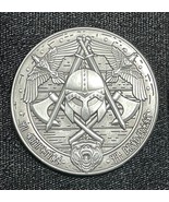 Viking Challenge coin Freemason Masonic, 1.75&quot;, Antique silver EDC - $460.41 MXN