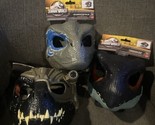 Jurassic World Dominion Lot Of 3 Dinosaur Mask. Therizinosaurus, Blue, R... - $99.00