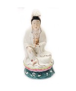 Chinese Porcelain Quan Yin On Lotus Statue 11.5&quot; Mid-Century 1960&#39;s Mid ... - £69.28 GBP