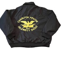American Rifleman Charlton Heston NRA Celebrity Shoot Jacket XL Black Gold EUC - £144.58 GBP