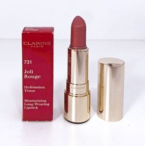 CLARINS Paris Jolie Rouge Long-Wearing Moisturizing Lipstick 731 ROSE BE... - £15.28 GBP