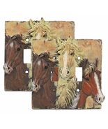 Rustic Western Chestnut Palomino Horses Double Toggle Switch Plate Cover... - €27,48 EUR