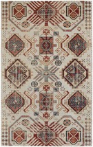 2&#39; X 3&#39; Ivory Red And Tan Abstract Power Loom Distressed Stain Resistant... - $946.53 MXN