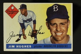 Vintage Baseball Card #51 Topps 1955 Jim Robert Hughes Pitcher Brooklyn Dodgers - £7.23 GBP