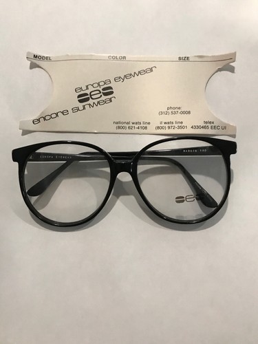 Vintage New Europa Marcia Black Plastic Glasses 54-17-140 - $10.00