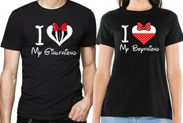 Nwt I Love My GIRLFRIEND/BOYFRIEND Couple Matching Valentine&#39;s Day Black T-SHIRT - £9.97 GBP