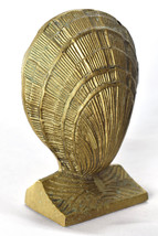 Vintage Heavy Gold Tone Brass Clam Shell Bookend Seashell Rare MCM - £31.12 GBP
