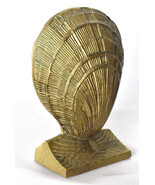 Vintage Heavy Gold Tone Brass Clam Shell Bookend Seashell Rare MCM - £31.10 GBP