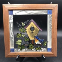 Open Windows Chirping Bird Birdhouse Salida CO Framed Stained Glass Sun Catcher - £25.76 GBP