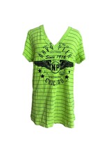 Salt Creek Womens T Shirt Size 2XL Chicago Navy Pier Green Gray Stripe Top  - £11.85 GBP