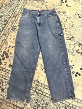 Vintage 90s Tommy Hilfiger Heavy Embroidered Carpenter Jeans Medium Wash 33x32 - £36.05 GBP