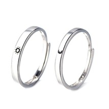 Sun and Moon Lover Couple Rings Set Fashion Simple Men Women Ring Engagement Wed - £7.27 GBP